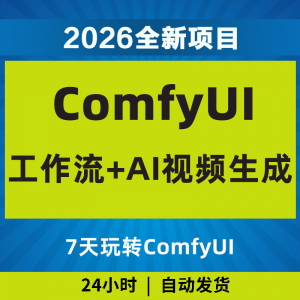 2026Comfyui7天玩转工作流AI视频如何赚钱教程黑科技课程副业项目淘宝虚拟货源,虚拟产品,虚拟资源,虚拟电商,淘宝虚拟类目,自动发货货源淘宝虚拟货源网