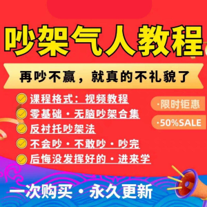 吵架指南教程视频全集从入门到精通技巧培训学习在线课程素材资料淘宝虚拟货源,虚拟产品,虚拟资源,虚拟电商,淘宝虚拟类目,自动发货货源淘宝虚拟货源网